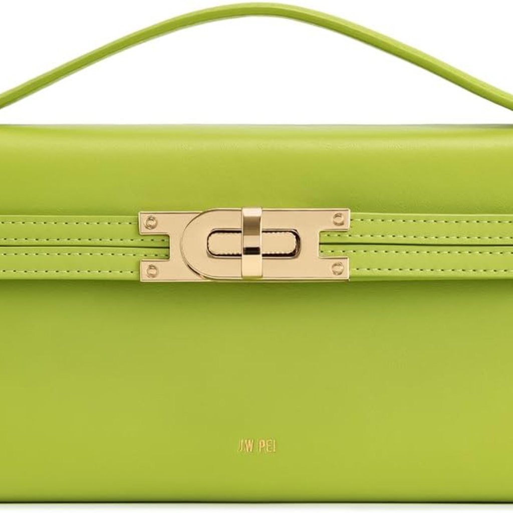 Chic Women's Green Vegan Leather Top Handle Bag - Elegant Twist Lock Design